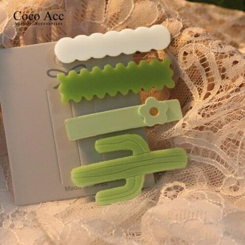 Mi Dairy Brand Childrens Solid Barrette Package Sweet Hairpin Lovely Hair Clips Cute Acrylic Hair Accessories Colorful For Girl