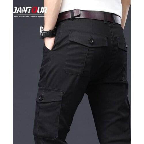 Jantour Cargo Pants Men Multi-pockets Baggy Men Pants Military Casual Trousers Winter Autumn Army Pants Joggers Big Size 38 40