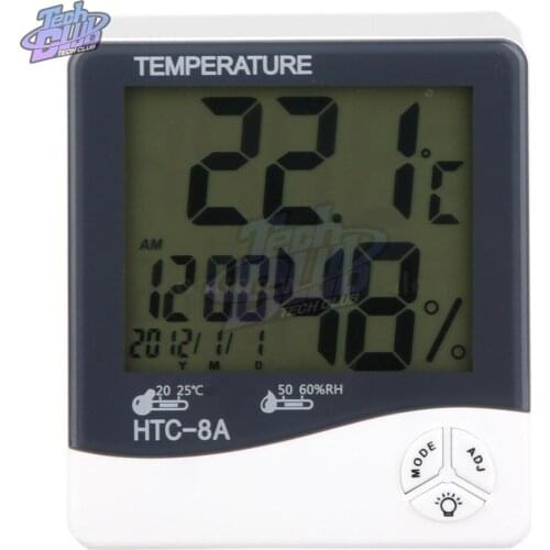 TM-HTC-8A LCD Digital Temperature Humidity Meter Indoor Hygrometer Thermometer Weather Station Alarm Clock Night Light C/F