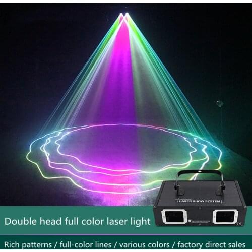 Two-eye laser projection disco laser light RGB full color beam light dj effect projector scanner laser stage lighting