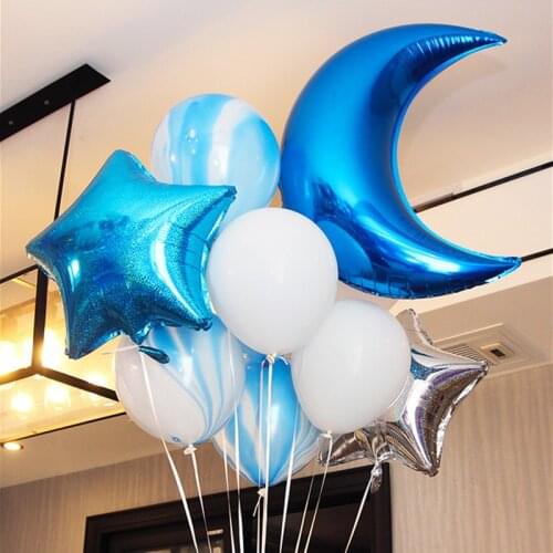 10pcs/set 18inch Star Foil Balloons Wedding Party Decoration Supplies 36inch Baby Shower Birthday Party Moon Foil Helium Balloon