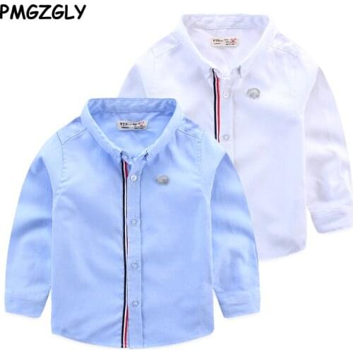 2017 Autumn baby boys cotton long sleeve shirts fashion childrens party clothes new kids outwear spring boy casual top spring