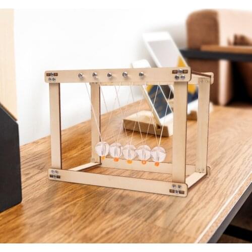Newton Cradle Desk Table Decor wooden Pendulum Ball Newton Ball Physics Science Pendulum Steel Balance Ball kids toy