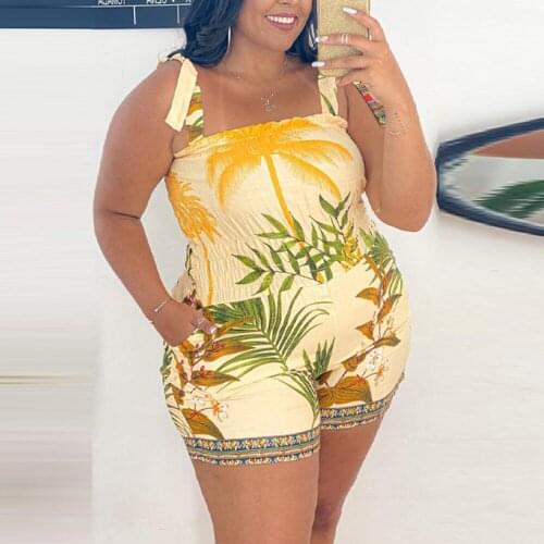 Jumpsuit Shorts Plus Size 5XL 4XL 3XL Women Oversized Jumpsuit Short Combinaison Short Mono Mujer Combi Short Femme Combishort