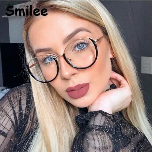 Round Clear Glasses 2020 New Half Round Crystal Frames Women Fashion Designer Eyeglasses glasses oculos de grau feminino