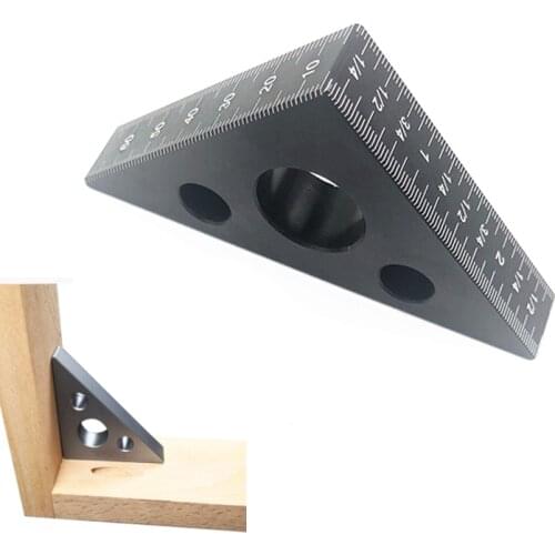 Aluminum Alloy Right Angle Ruler Mini Pocket Square DIY Woodworking Triangle Ruler Height Measuring Gauging Woodworking Tools