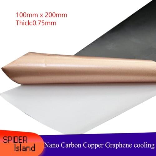 Mobile Cooling Film Graphite Copper Foil Nanometer Carbon Cooling fin PC CPU Insulation stickers 100mm*200mm*0.75mm Graphite fin