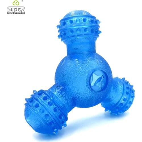 IQ Interactive Dog Toys Rubber Safe Bite Resistant Food Dispensing Treat Ball for Pets Puppy Chew Teeth Cleaning