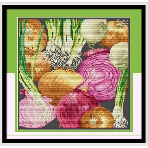 Onion cross stitch kit vegetable count print canvas aida 14ct 11ct cotton hand embroidery DIY handmade needlework supplies bag