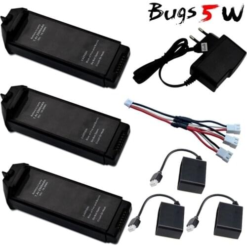 New 7.4V 2500mAH LiPo Battery For MJX R/C Bugs 5W B5W X5 RC Quadcopter Helicopter spare parts Drone Battery One Set Charger