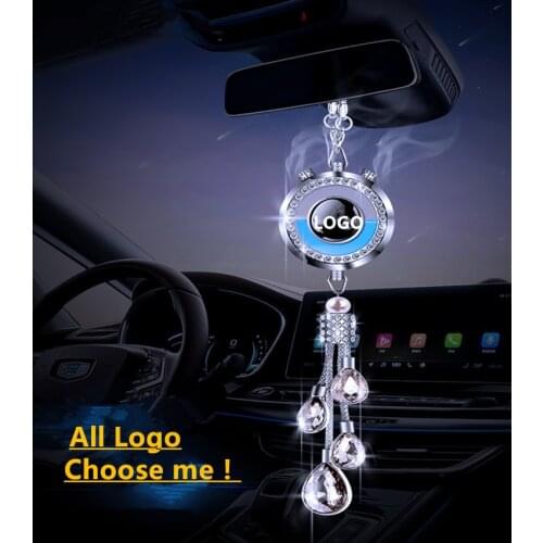 Car Logo Fragrance Air Freshener Car Rear View Mirrors Pendant Car Perfume Scent for Gifts Women Man Car Accessories