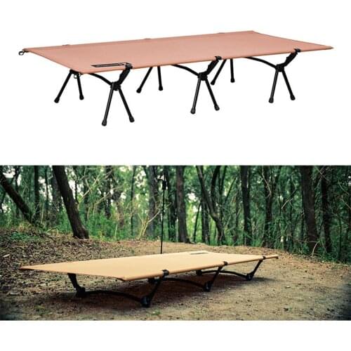 Outdoor Folding Camping Cot Lightweight High and Low Use Camp Bed Portable Hunting Single Sleeping Bed Camping Equipment