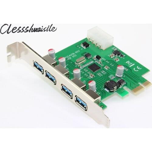 Pci express adapter 4 port pci express card usb 3.0 Expansion Add On Cards With 4 pin power supply