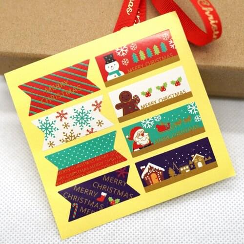 Christmas Deco Stickers,Colorful Merry Christmas Stickers Party Supplies Favor Packaging Present Decorati 80pcs/lot