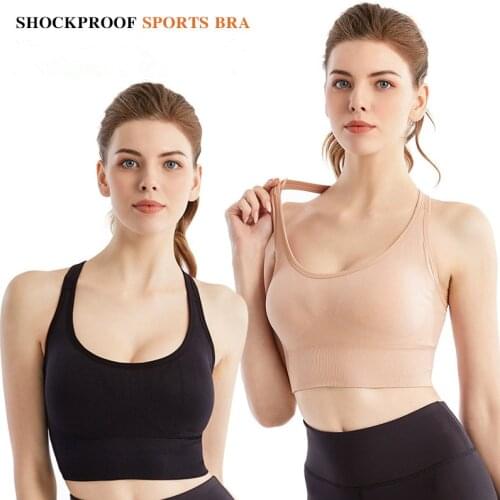 Sexy Backless Padded Bras Cross Straps Top Women Shockproof Gathered Breathable Fitness Vest Push Up Intimates