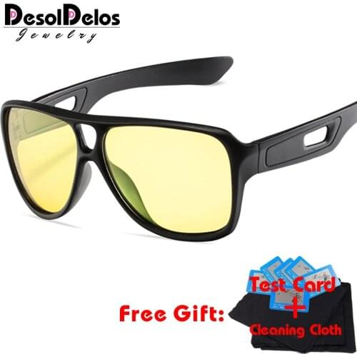 DesolDelos Men Polarized Sunglasses Luxury Brand PC Frame Glasses Women Bright Black UV400 Goggles Gafas De Sol with box
