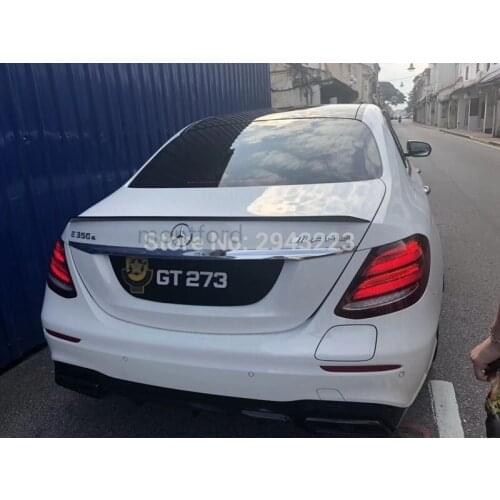 Car Styling For Mercedes Benz W213 E200 E300 E400 E550 E63 AMG Sedan 4 Door 2016 2017 Carbon Fiber Rear Trunk Roof Spoiler Wing