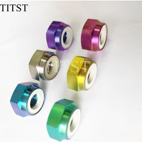 TITST DIN985 M8 Hex Nylon Insert Titanium Nylock Lock Nuts ( one lot = 2pcs )
