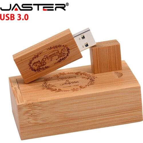 JASTER USB 3.0+Box (Free Custom Logo) Wood Maple Usb Flash Drive Pendrive 4GB 16GB 32GB 64GB Memory Stick Customer LOGO