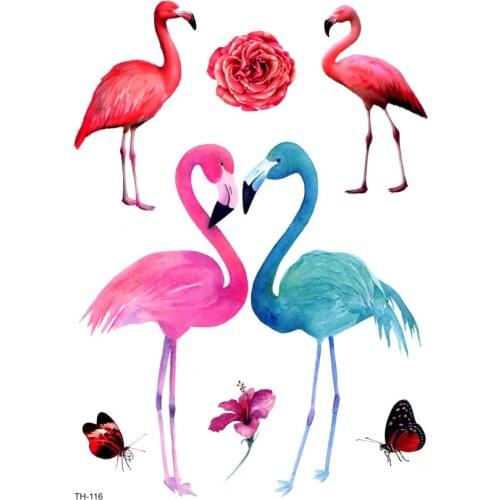 5pcs Flamingos Waterproof Temporary Tattoos Men Lovers Birds The Flash Tatoo Sleeve Tatouage Temporaire Femme stickers