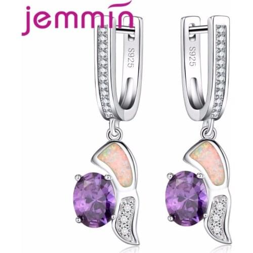 Earrings for Women Unique Style White Fire Opal 925 Silver Stamped Dangle Earrings Fashion Jewelry Opal Jewelry