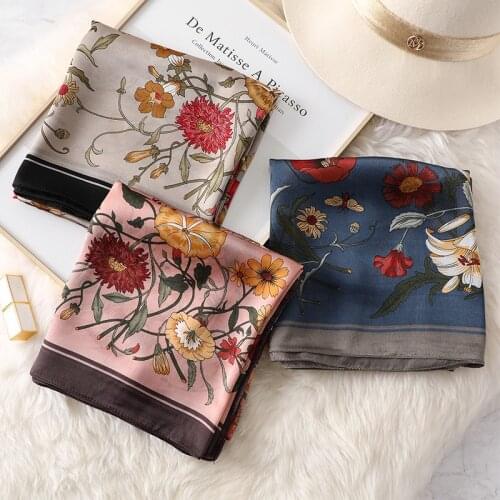 KOI LEAOPING 2019 new fashion flower pattern scarves female outside holiday silk scarf beach beach towel long scarf