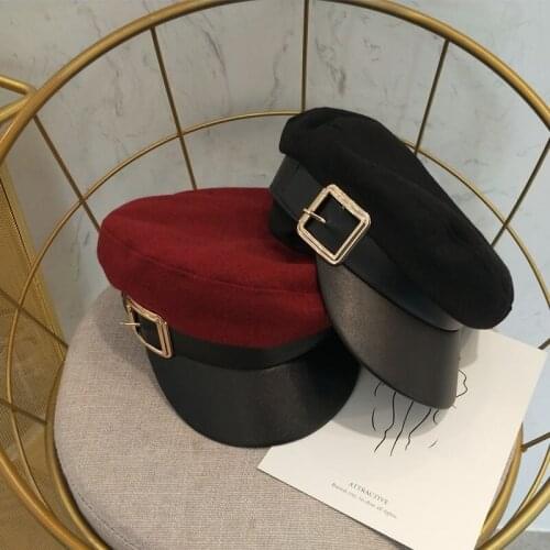 WSYORE Black Woolen Hat Female New Autumn and Winter Fashion Europe Street Caps Wild Women Beret Hats NS1162