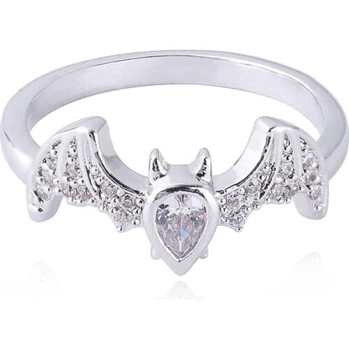 GAOLA Fashion Clear Cubic Zirconia Criss Cross Micro Pave Setting Bat Shape Ring For Women Jewelry Gifts GLJ1818