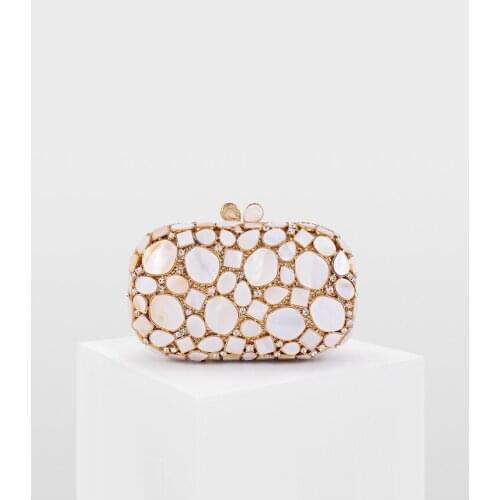 Gold Silver Shell Diamond Woman Elegant Formal Dinner Evening Bag Ladies Wedding Bridal Clutch Purse Female Rhinestone Handbags