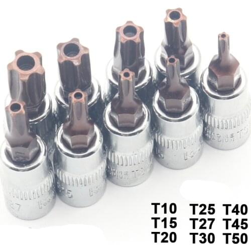 1Pc Pentacle Star Screwdriver Bits 1/4 Inch Drive Socket Hand Tools T10-T50