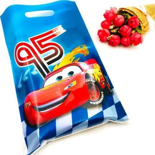 10pc cartoon cars Boys Party Supplies Gift Bag Candy Loot Bag Cartoon Party Festival Event Birthday Decoration