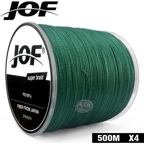 2019NEW JOF PE Braided Fishing Line Multifilament Fishing Cord Strong Saltwater 4 Strands 500M