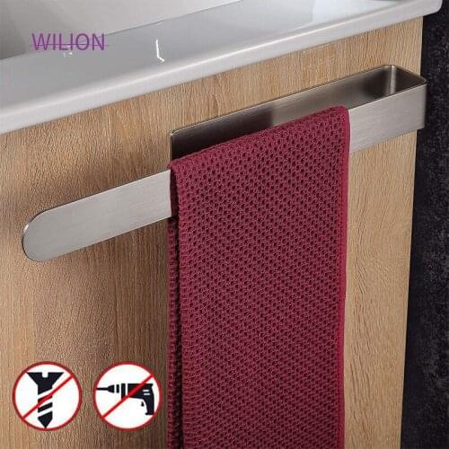 1Pcs 37cm No Drilling Towel Ring with Strong Self Adhesive Tape Stainless Steel Material Cuarto De Baño Accesorio