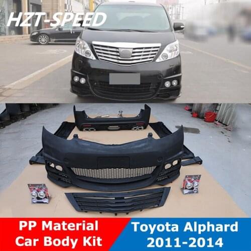 Alphard Wd Type PP Unpainted Car Body Kit Front Rear Bumper Fender Side Skirts For Toyota Alphard 2011-2014