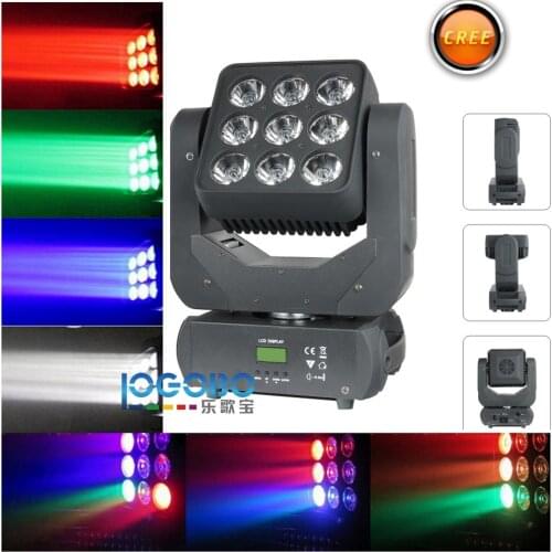 Free Shipping Led Beam Matriz de leds Moving Head Light 9x10W RGBW 4in1 DJ Lighting Effect Matrix Light DMX Wireless Moving Beam