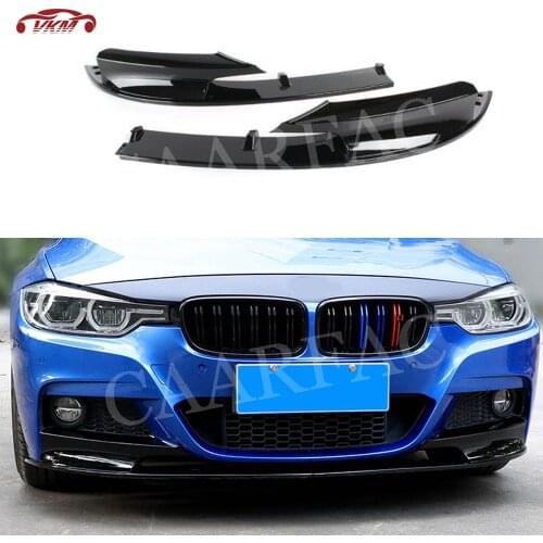 For F30 ABS Front Lip Spoiler Splitters for BMW 3 Series F30 M Style 2012-2018 Sports Version Carbon Look Black Bumper Guard
