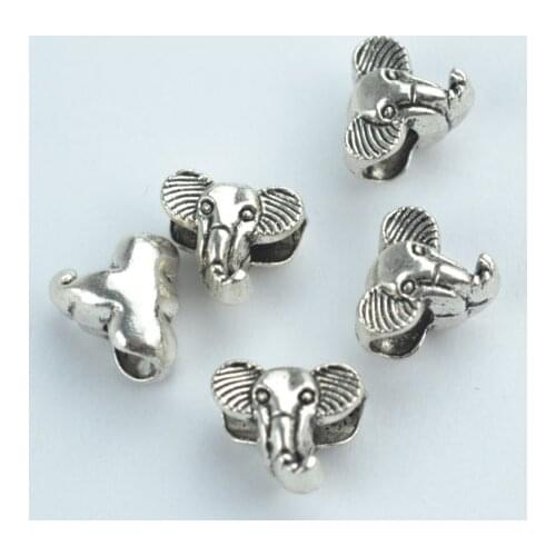 15 pcs tibetan silver beads Elephant charms metal loose bead Fit European bracelet Jewelry making 1825