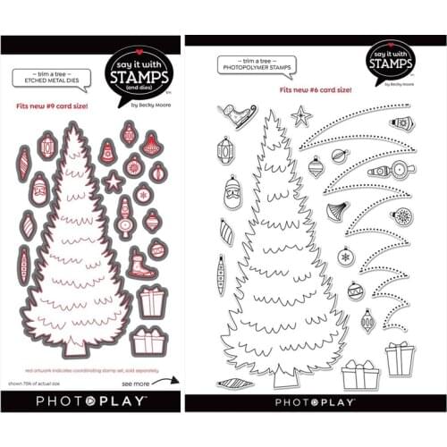 CH 2020 New Arrival TRIM A TREE Die Set Metal Cutting Dies and stamps DIY Scrapbooking Card Stencil Paper Craft Stamp Die Set