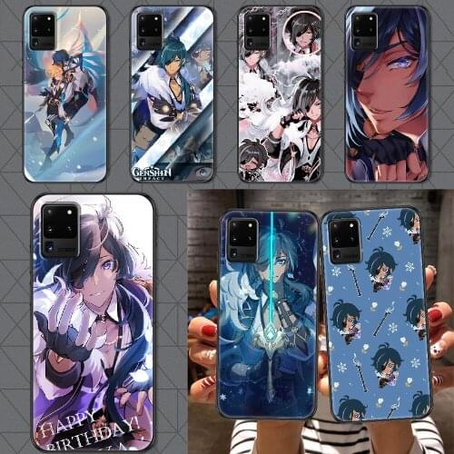 Genshin Impact Kaeya Phone case For Samsung Galaxy Note 4 8 9 10 20 S8 S9 S10 S10E S20 Plus UITRA Ultra black soft bumper pretty