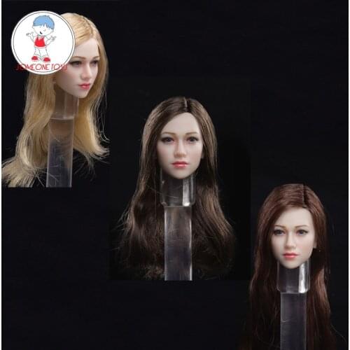 FG076 1/12 Anna Female Head sculpt beautiful girl blond black curls hair Fit Pale 12" PH TBLeague Figure Body DIY dolls