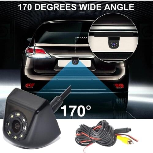 Car Rear View Camera Universal 8 LED Night Vision Backup Parking Reverse Camera Waterproof 170 Wide Angle HD Color Image