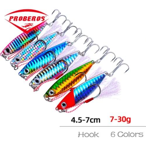 1PCS New Metal Cast Jig Spoon 7G-30G Shore Casting Jigging Lead Fish Sea Bass Fishing Lure Artificial Bait Tackle