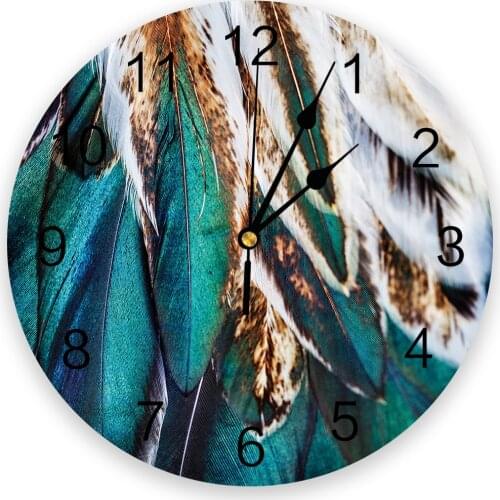 Animal Peacock Feathers 3D Wall Clock Modern Design Living Room Decoration Kitchen Clock Art Wall Watch Home Decor