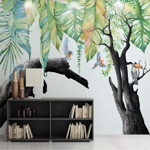 Custom Mural Wallpaper Rainforest Tree Frog Background Wall Painting