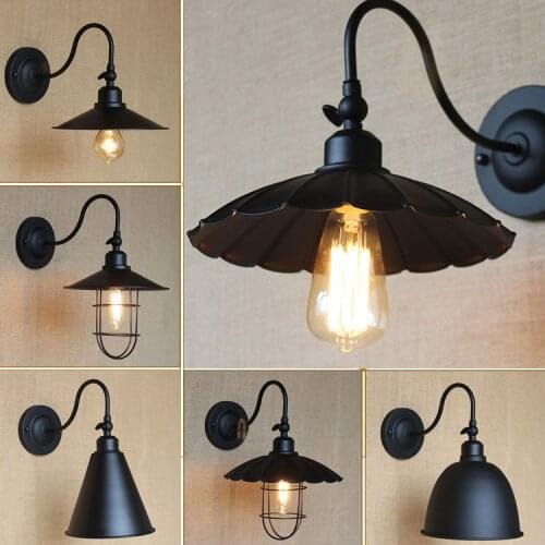 Edison E27 Retro iron lampshade cage guard light Village retro wall lamp Vintage wall lights inside wall lamp outdoor lighting
