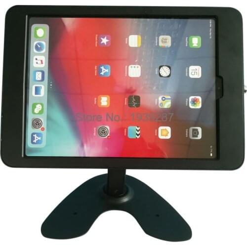 For 12.9 iPad Pro secuirty table stand with anti-theft enclosure 360 degree rotation base display kiosk POS lock holder mounting
