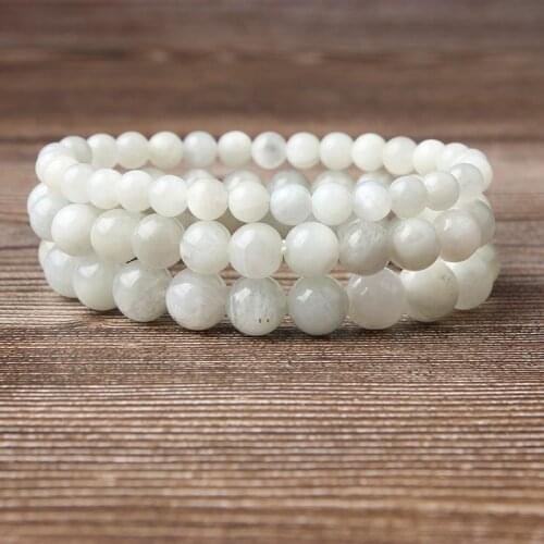 LanLi fashion jewelry 6/8/10mm white natural loose beads Bracelet Charms Yoga Women meditation amulet