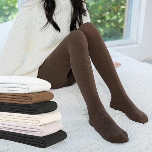 2020 New Vertical Striped Girls Pantyhose Autumn Winter Thickened Velvet Frosted Comfortable Breathable Slender Legs 3-8 Year