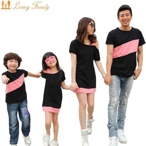 Family Look Clothing Special Shoulder For Mother Daughter Dresses Family Matching Outfits T-shirt for Father Son Family Clothes
