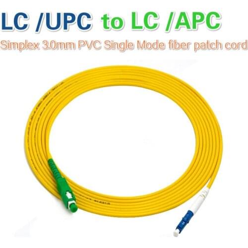 Fiber Patch Cable jumper 5PCS/lot LC /UPC to LC /APC Simplex 3.0mm PVC Single Mode fiber patch cord